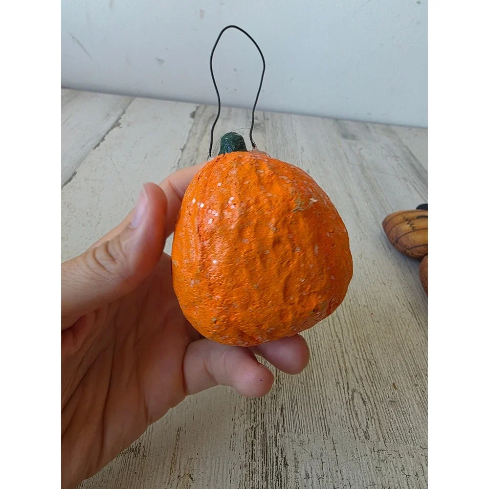 Vintage dept 56 primitive pumpkin ornament mini anthropomorphic Halloween decor